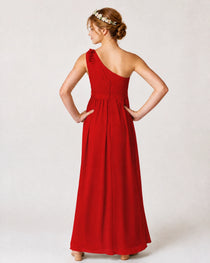 Red Chiffon Junior Bridesmaid Dress