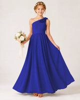 Royal Blue Chiffon A-line Junior Bridesmaid Dress Front View