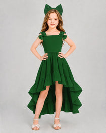 Dideyttawl Blush Pink Girls Formal Dress Spaghetti Strap High Low Chiffon Gown