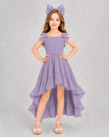 Wisteria Chiffon A-line Girls Formal Dress Front View
