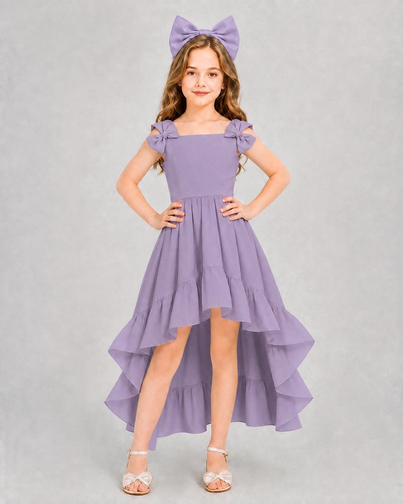 Wisteria Chiffon A-line Girls Formal Dress Front View