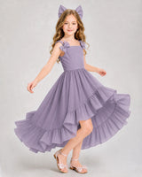 Wisteria Chiffon A-line Girls Formal Dress Front View