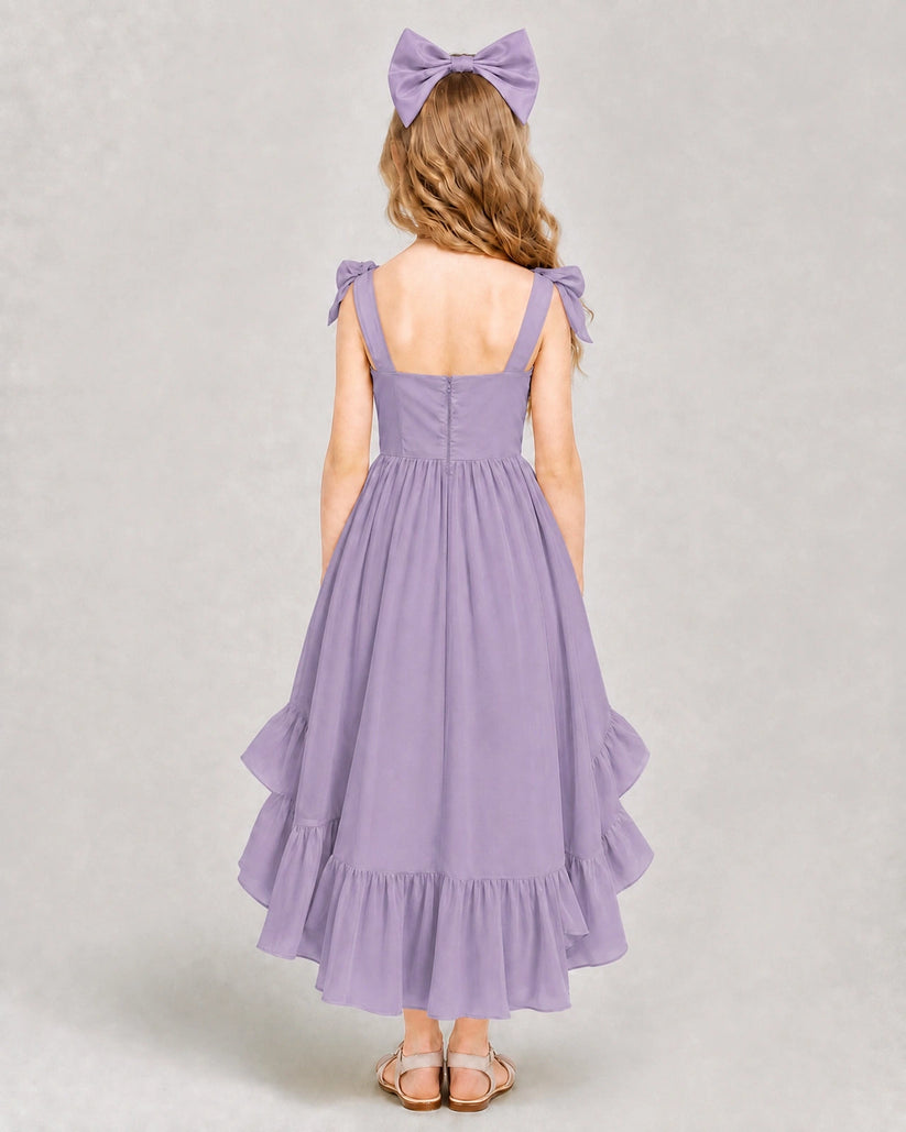 Wisteria Chiffon A-line Girls Formal Dress Back View