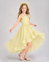 Daffodil Chiffon A-line Girls Formal Dress Front View