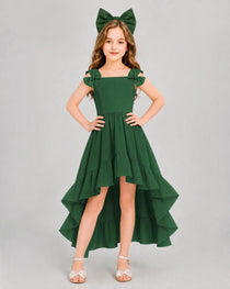 Dideyttawl Blush Pink Girls Formal Dress Spaghetti Strap High Low Chiffon Gown
