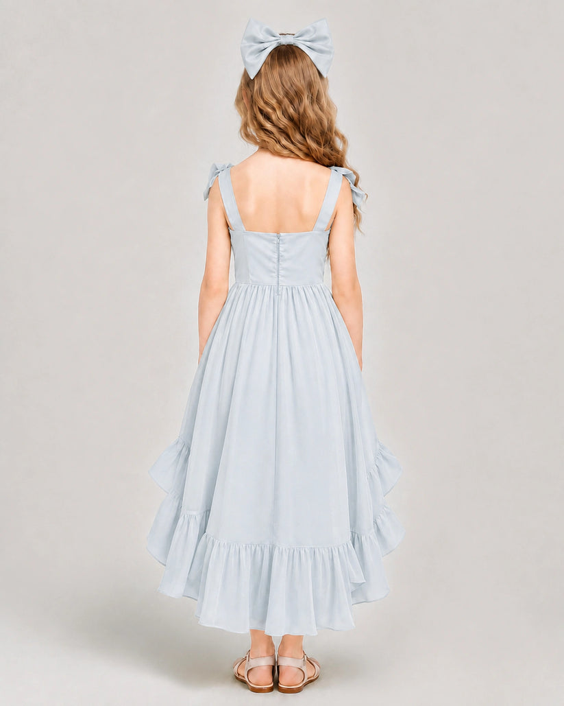 Mist Chiffon A-line Girls Formal Dress Back View