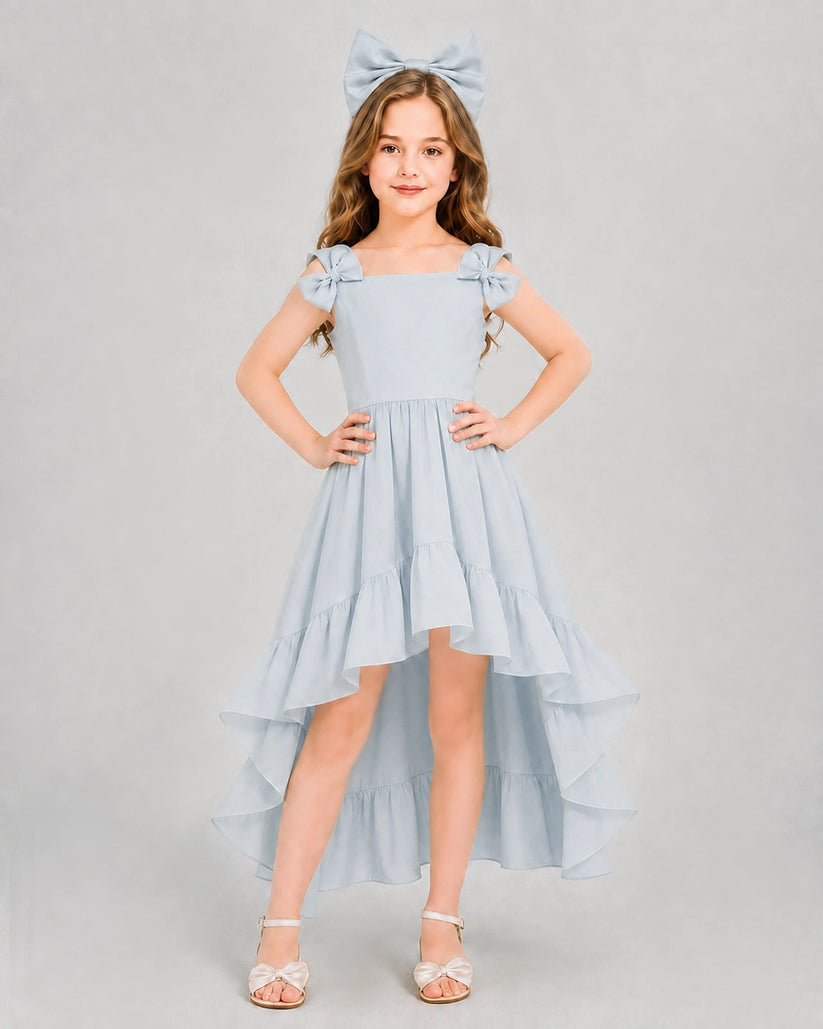 Mist Chiffon A-line Girls Formal Dress Front View