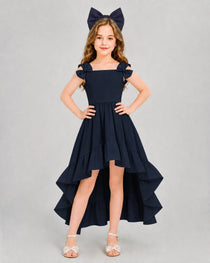 Dideyttawl Blush Pink Girls Formal Dress Spaghetti Strap High Low Chiffon Gown