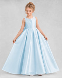 Dideyttawl Flower Girl Dress with Thick Straps and Statement Back Bow