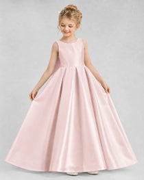 Dideyttawl Flower Girl Dress with Thick Straps and Statement Back Bow