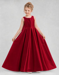 Dideyttawl Flower Girl Dress with Thick Straps and Statement Back Bow