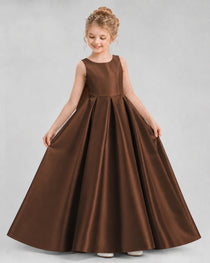 Dideyttawl Flower Girl Dress with Thick Straps and Statement Back Bow
