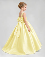 Daffodil Satin A-line Flower Girl Dress Side View