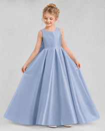 Dideyttawl Flower Girl Dress with Thick Straps and Statement Back Bow