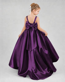 Dideyttawl Flower Girl Dress with Thick Straps and Statement Back Bow