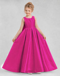 Dideyttawl Flower Girl Dress with Thick Straps and Statement Back Bow
