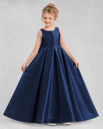 Dideyttawl Flower Girl Dress with Thick Straps and Statement Back Bow