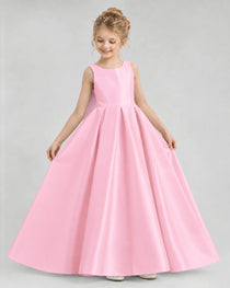 Dideyttawl Flower Girl Dress with Thick Straps and Statement Back Bow