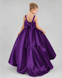 Dideyttawl Flower Girl Dress with Thick Straps and Statement Back Bow