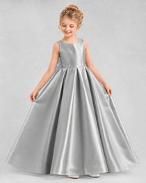 Dideyttawl Flower Girl Dress with Thick Straps and Statement Back Bow