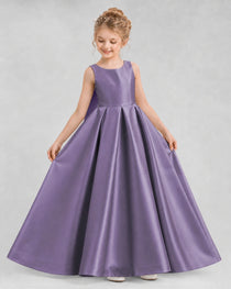 Dideyttawl Flower Girl Dress with Thick Straps and Statement Back Bow