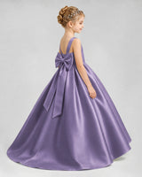 Wisteria Satin A-line Flower Girl Dress Side View