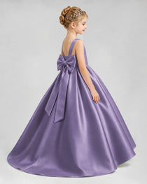 Dideyttawl Flower Girl Dress with Thick Straps and Statement Back Bow