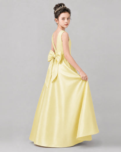 Daffodil Satin A-line Girls Formal Dress Side View