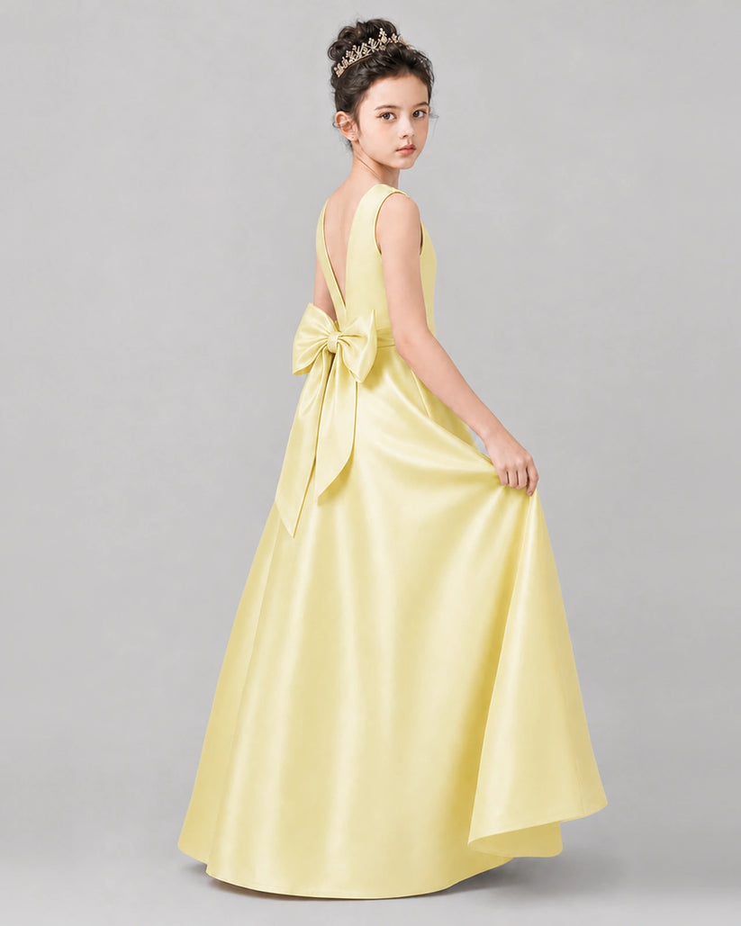 Daffodil Satin A-line Girls Formal Dress Side View