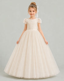 Champagne Tulle Flower Girl Dress