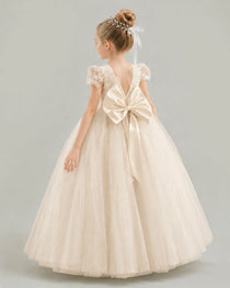 Champagne Tulle Flower Girl Dress
