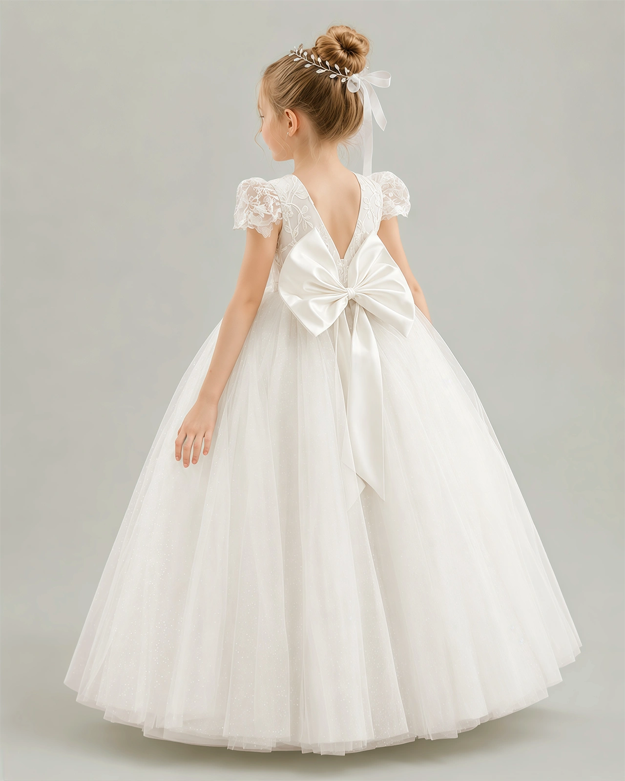 Ivory Tulle Flower Girl Dress