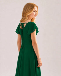Dark Green Junior Bridesmaid Dress