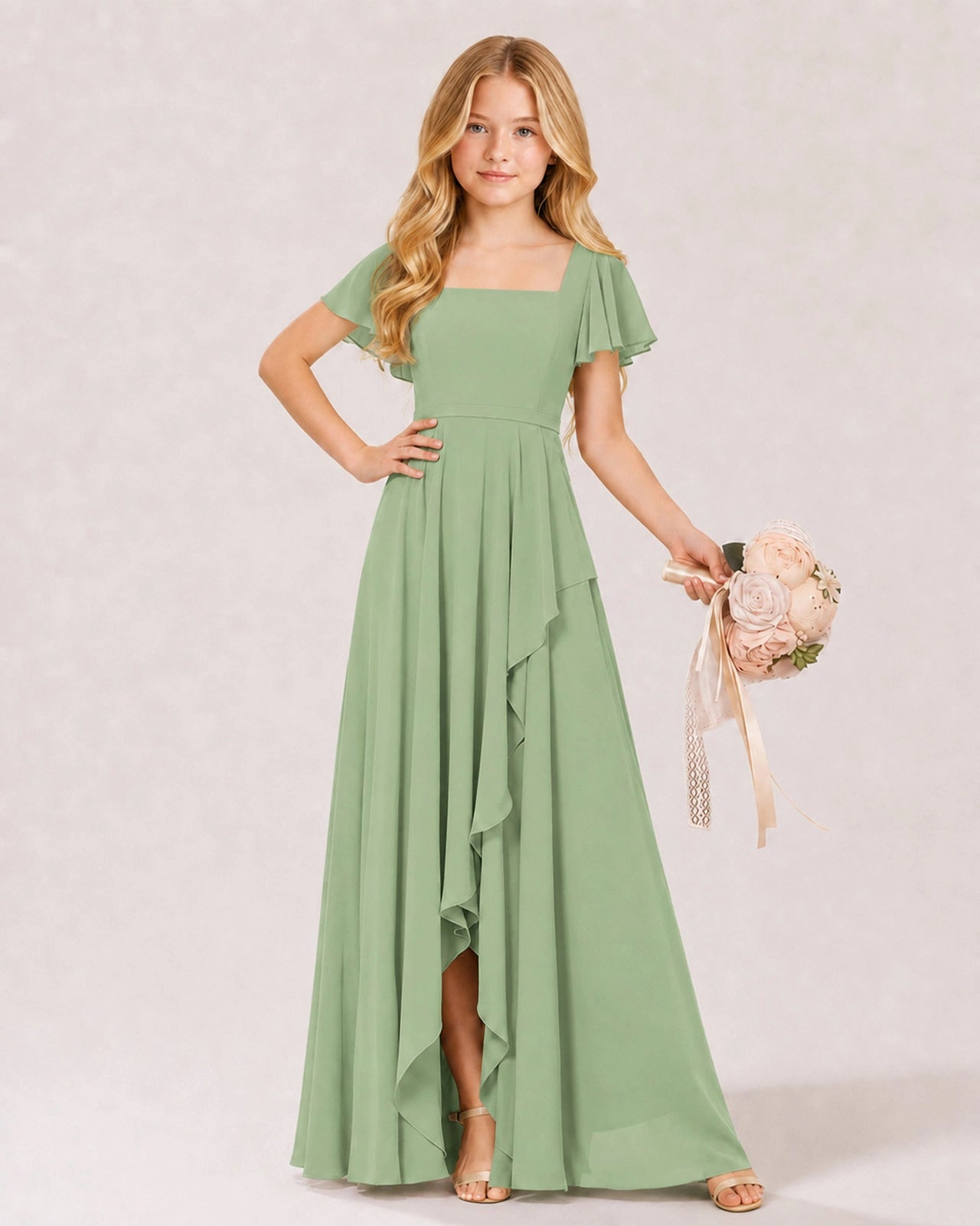 Sage Green Junior Bridesmaid Dress