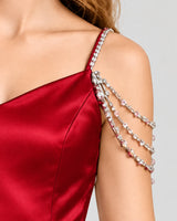 Burgundy Satin A-line Girls Formal Dress Front View [Shared]