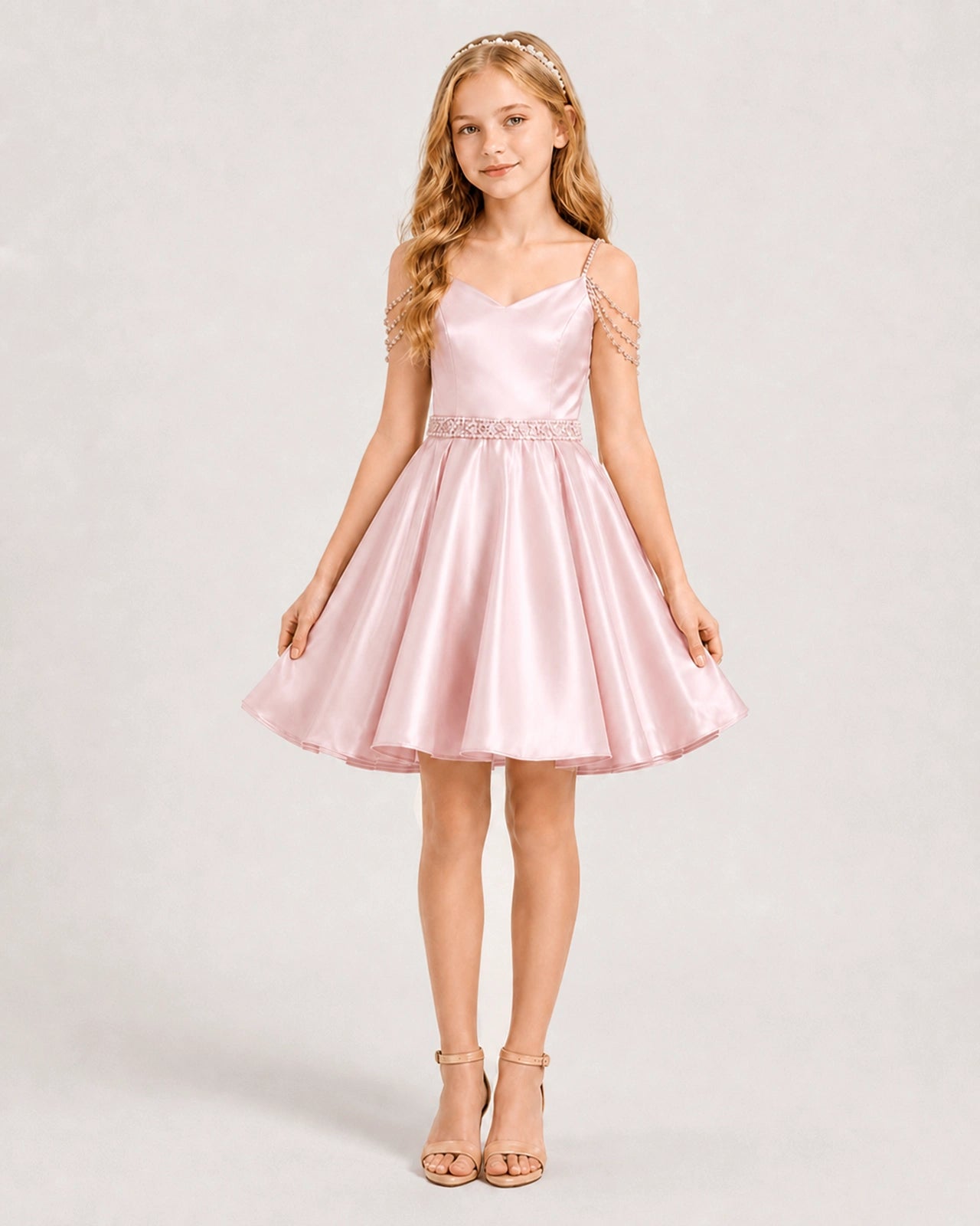 Blush Pink Girls Prom Dress