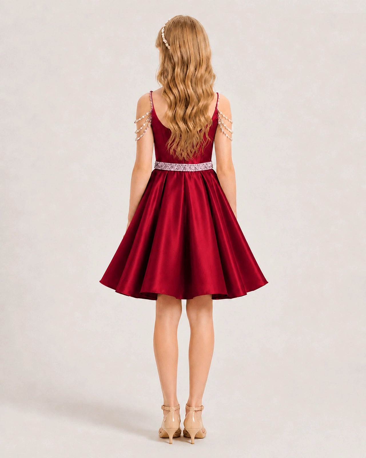 Burgundy Girls Prom Dress