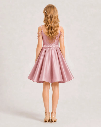 Dusty Rose Girls Prom Dress