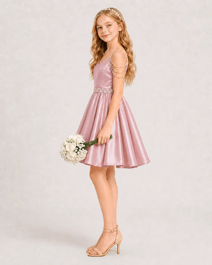Dusty Rose Girls Prom Dress