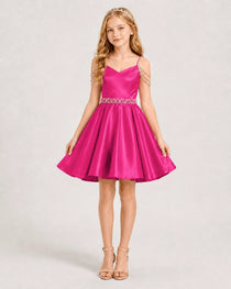 Hot Pink Girls Prom Dress