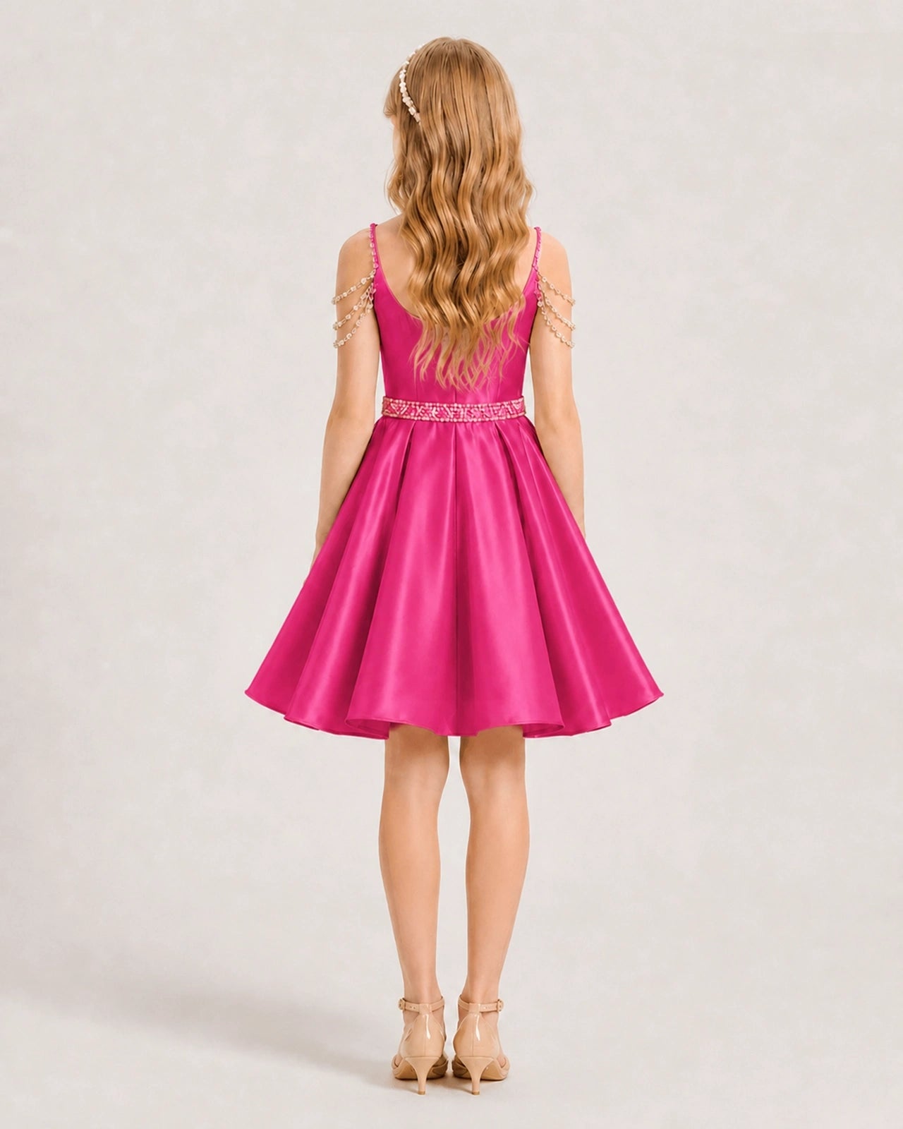 Hot Pink Girls Prom Dress