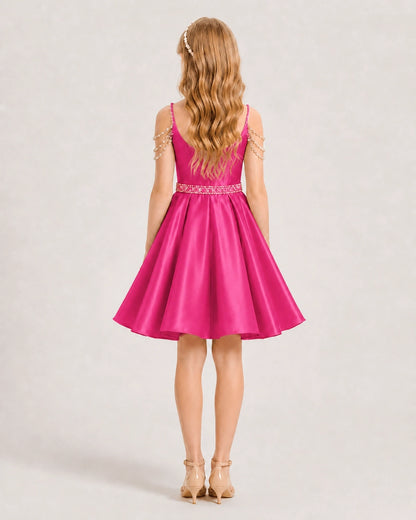 Hot Pink Girls Prom Dress