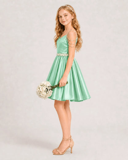 Mint Green Girls Prom Dress