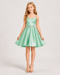 Mint Green Girls Prom Dress