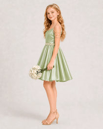 Sage Green Girls Prom Dress