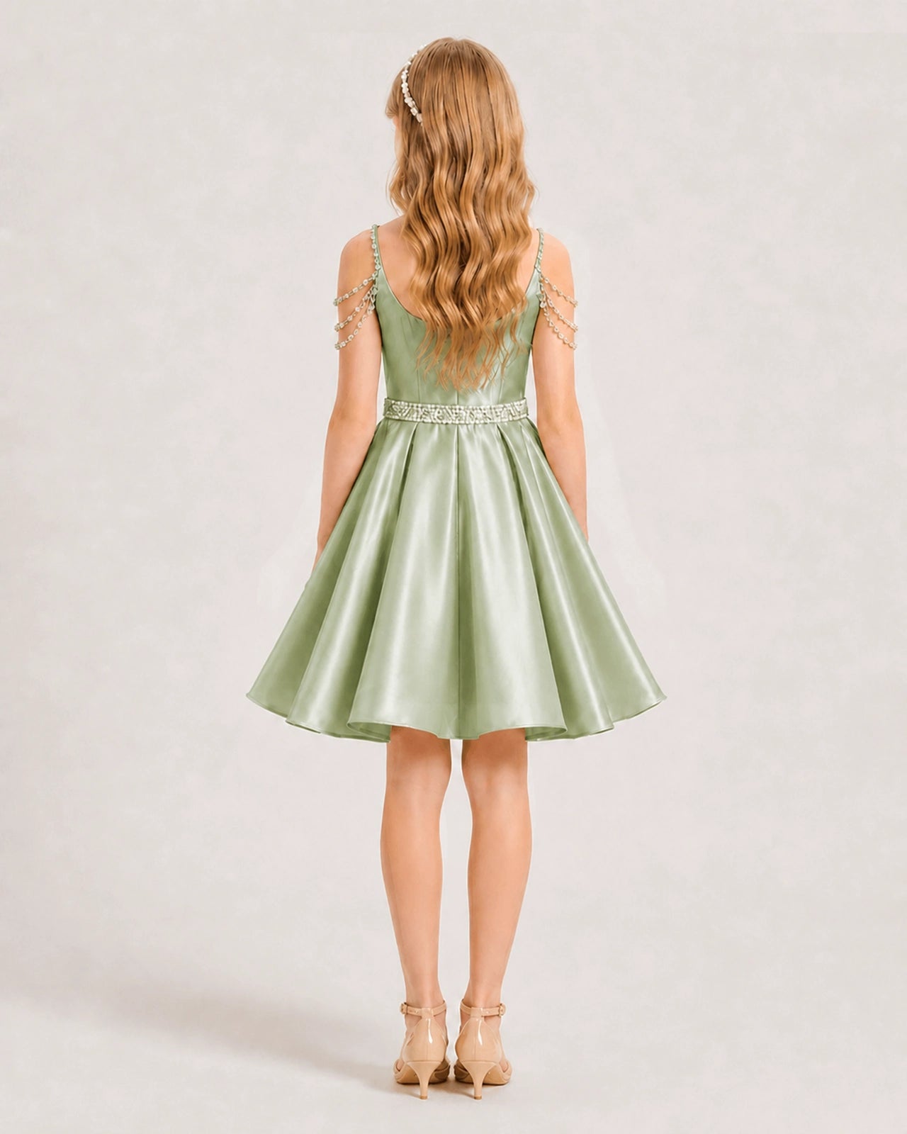 Sage Green Girls Prom Dress
