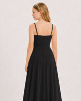 Black Chiffon A-line Junior Bridesmaid Dress Back View