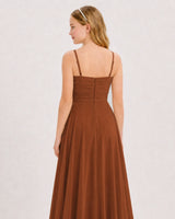 Burnt Orange Chiffon A-line Junior Bridesmaid Dress Back View