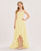 Daffodil Chiffon A-line Junior Bridesmaid Dress Front View