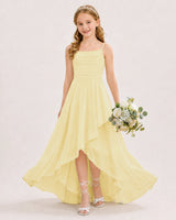 Daffodil Chiffon A-line Junior Bridesmaid Dress Front View